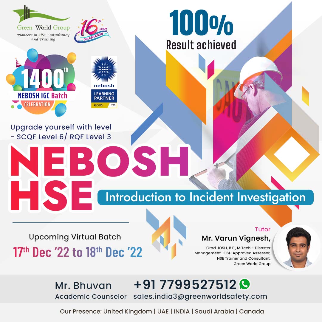 Upgrade your HSE Investigative skills with us…!!!